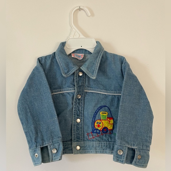 Catton Candy Vintage Denim Jacket with Train Embroidery - Picture 2 of 9